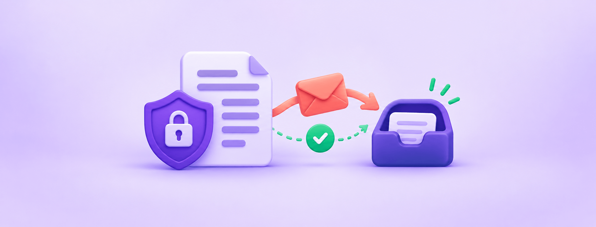 A security document connects a researcher’s message to an inbox beside a shield, illustrating vulnerability-reporting contact information.